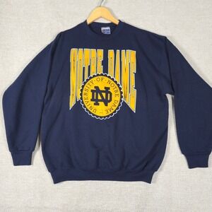 Vintage Trench Ultra Notre Dame Sweatshirt Mens XL Navy Blue Made in‎ USA 90s